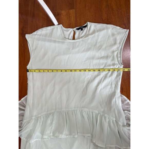 Vero Moda Pastel Midi Dress Ruffle Tiered Mint Green Lined Dress Size L - Picture 8 of 14